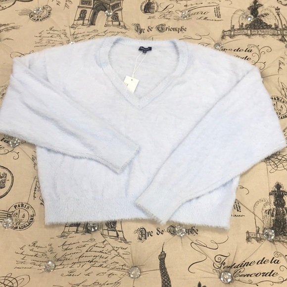 💥 Splendid Fuzzy V-Neck Dolman Pullover Sweater - Picture 3 of 7